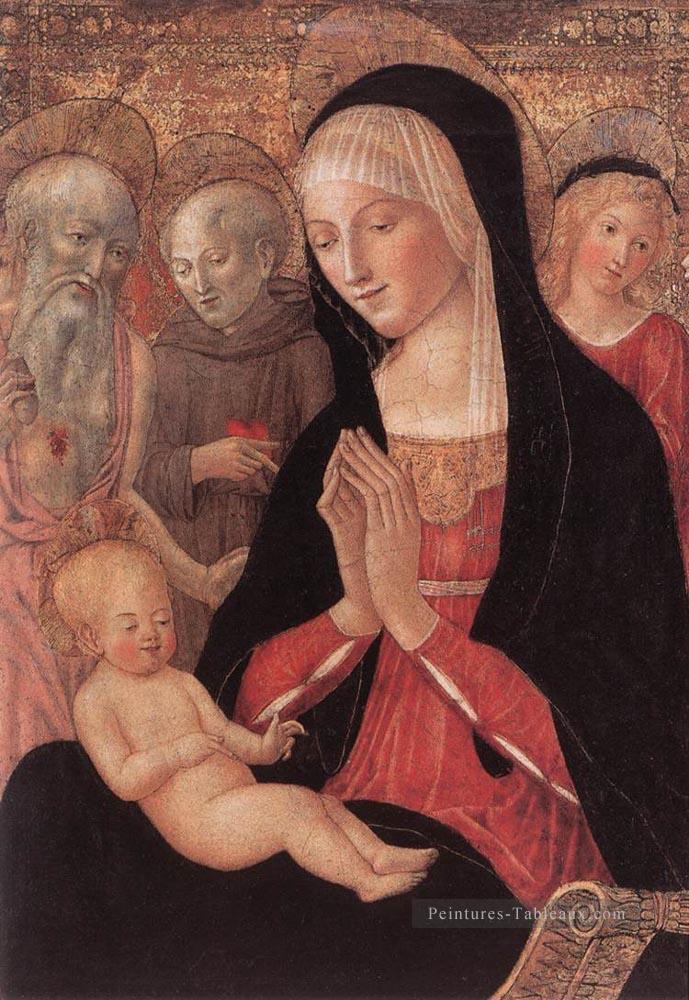 Vierge à l’Enfant avec des Saints et des Anges siennois Francesco di Giorgio Peintures à l'huile